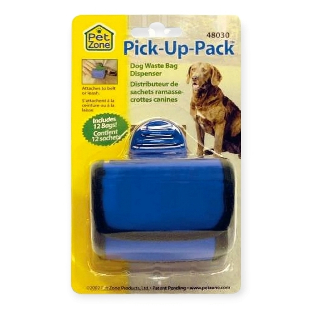 🎉Pet Zone Pick-Up-Pack Dog Waste Bag Dispenser with 12 Bags, Blue
